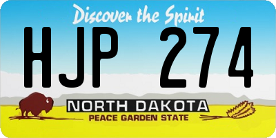 ND license plate HJP274