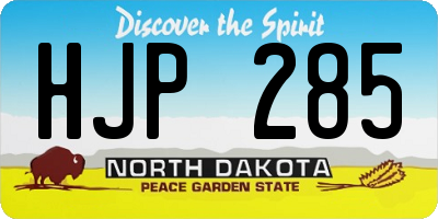 ND license plate HJP285