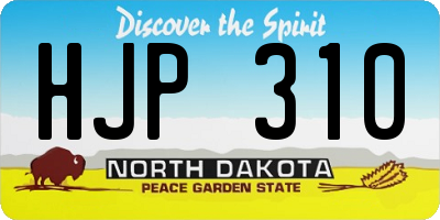 ND license plate HJP310