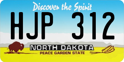 ND license plate HJP312