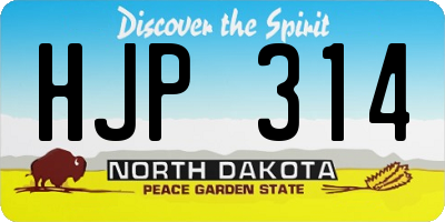 ND license plate HJP314