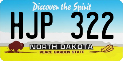 ND license plate HJP322