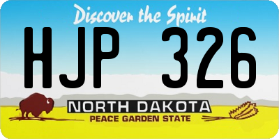 ND license plate HJP326