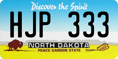 ND license plate HJP333