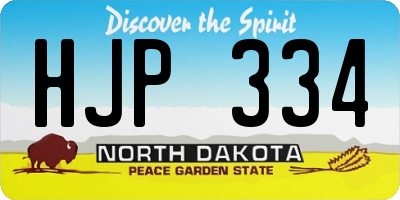 ND license plate HJP334