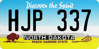 ND license plate HJP337