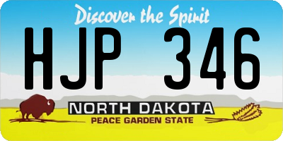 ND license plate HJP346