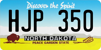 ND license plate HJP350