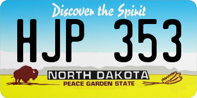 ND license plate HJP353