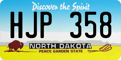 ND license plate HJP358