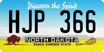 ND license plate HJP366