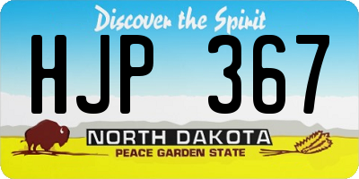 ND license plate HJP367