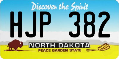 ND license plate HJP382