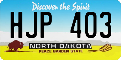 ND license plate HJP403