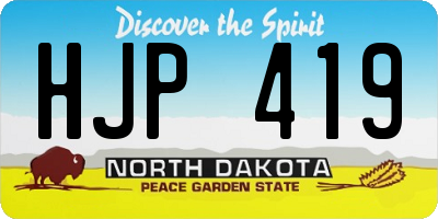 ND license plate HJP419