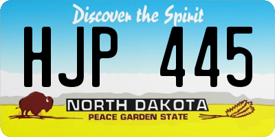 ND license plate HJP445