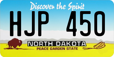 ND license plate HJP450