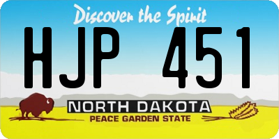ND license plate HJP451