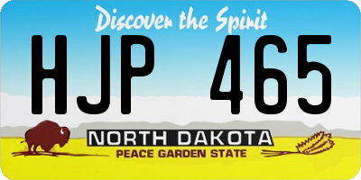 ND license plate HJP465