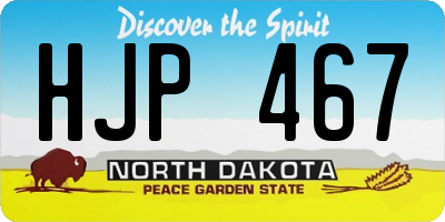 ND license plate HJP467