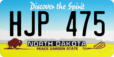 ND license plate HJP475