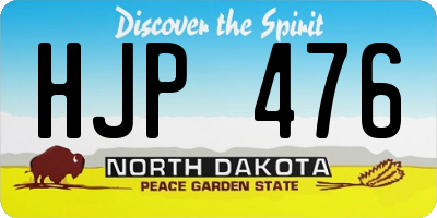 ND license plate HJP476