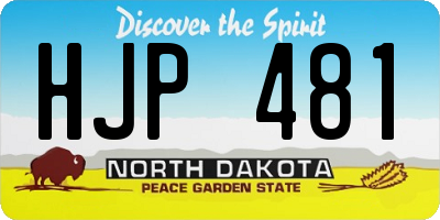 ND license plate HJP481