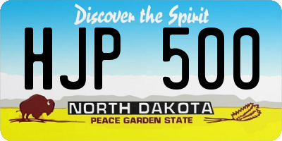 ND license plate HJP500