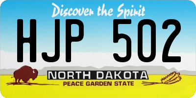 ND license plate HJP502