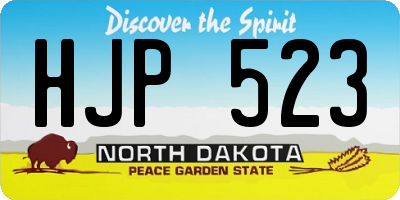 ND license plate HJP523
