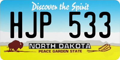 ND license plate HJP533