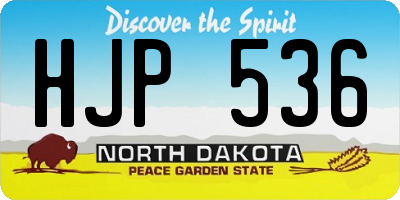 ND license plate HJP536