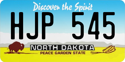 ND license plate HJP545