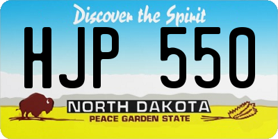 ND license plate HJP550