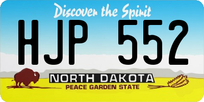 ND license plate HJP552