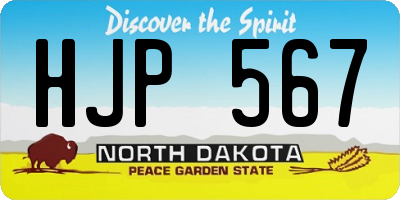 ND license plate HJP567