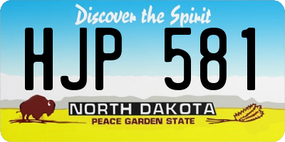 ND license plate HJP581