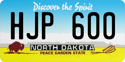 ND license plate HJP600