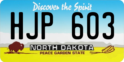 ND license plate HJP603