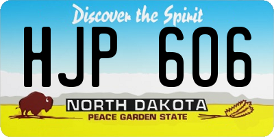 ND license plate HJP606