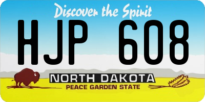 ND license plate HJP608