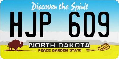 ND license plate HJP609