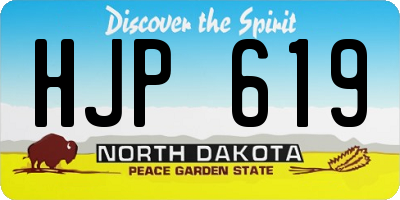 ND license plate HJP619