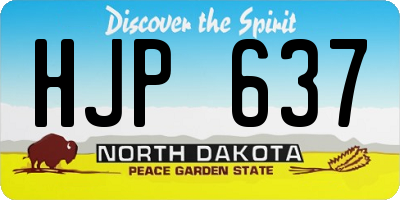 ND license plate HJP637