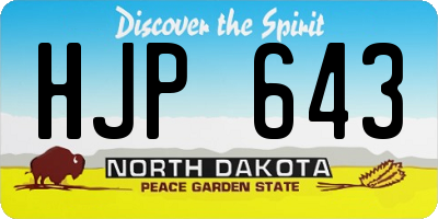 ND license plate HJP643