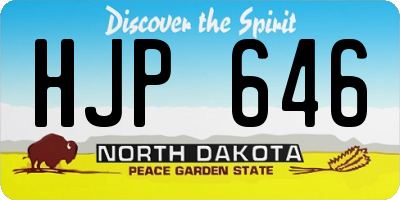 ND license plate HJP646