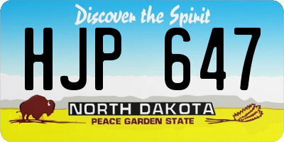 ND license plate HJP647