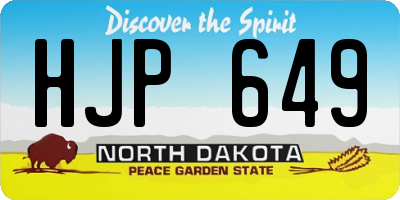 ND license plate HJP649