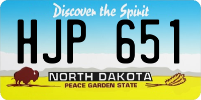 ND license plate HJP651