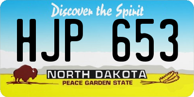 ND license plate HJP653